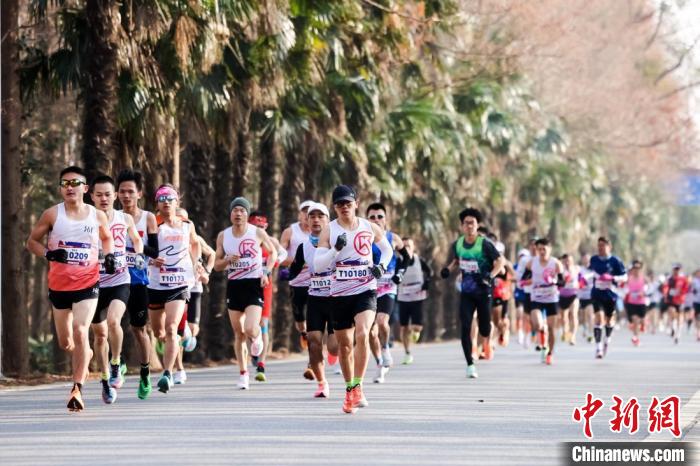 上海数千跑者以半程马拉松迎新年，沉浸在奉贤